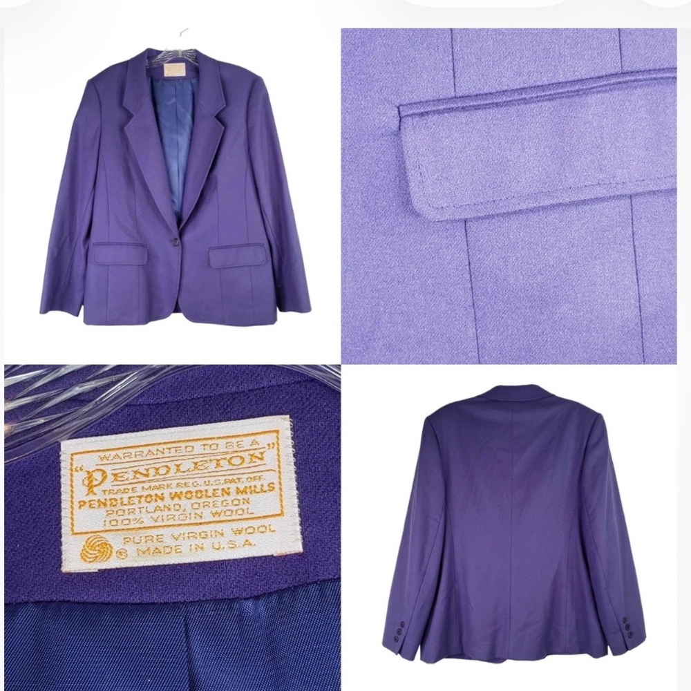 Pendleton Purple Wool Women's Blazer Vintage size 14